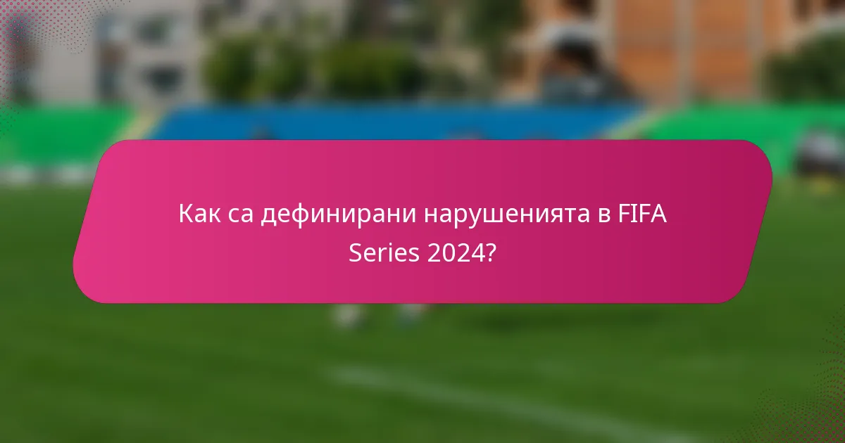 Как са дефинирани нарушенията в FIFA Series 2024?